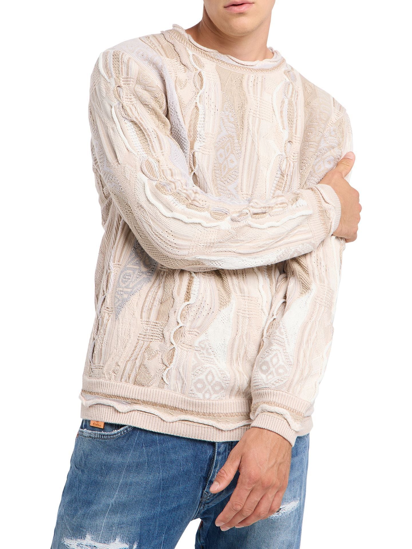 CARLO COLUCCI GEBREIDEN TRUI BEIGE ZAND.