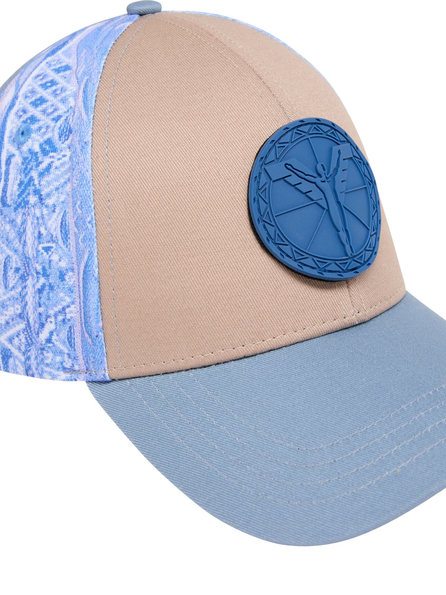 Carlo Colucci Baseball Cap Beige Blauw.