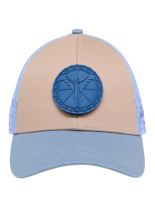 Carlo Colucci Baseball Cap Beige Blauw.