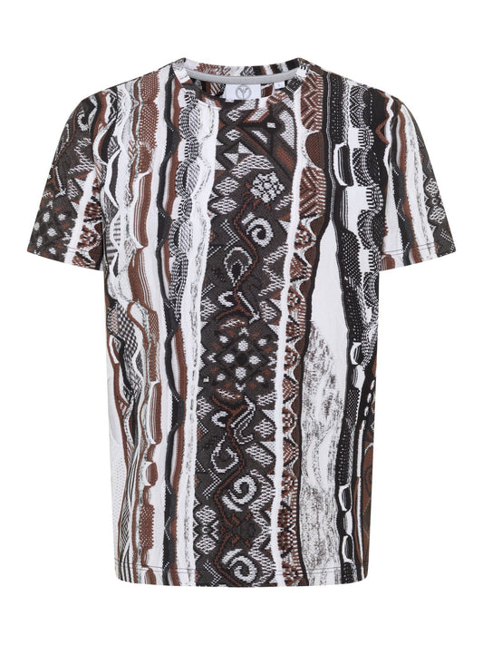 Carlo Colucci T-Shirt met Allover Knit-Print