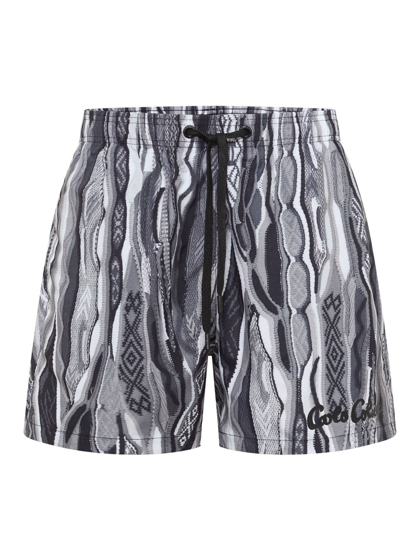 CARLO COLUCCI ZWEMBROEK - KENMERKENDE GEBREIDE PRINT BLACK.