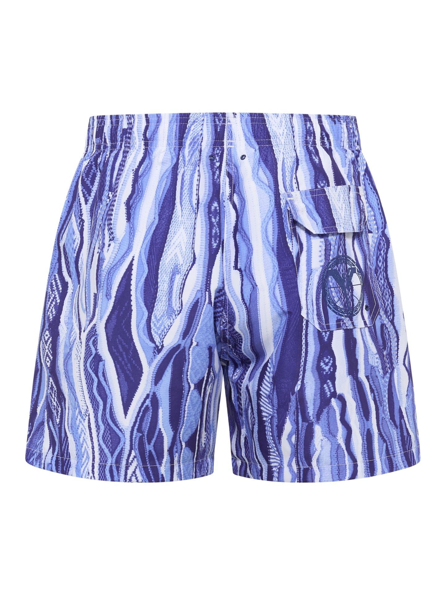 CARLO COLUCCI ZWEMBROEK - KENMERKENDE GEBREIDE PRINT BlAUW