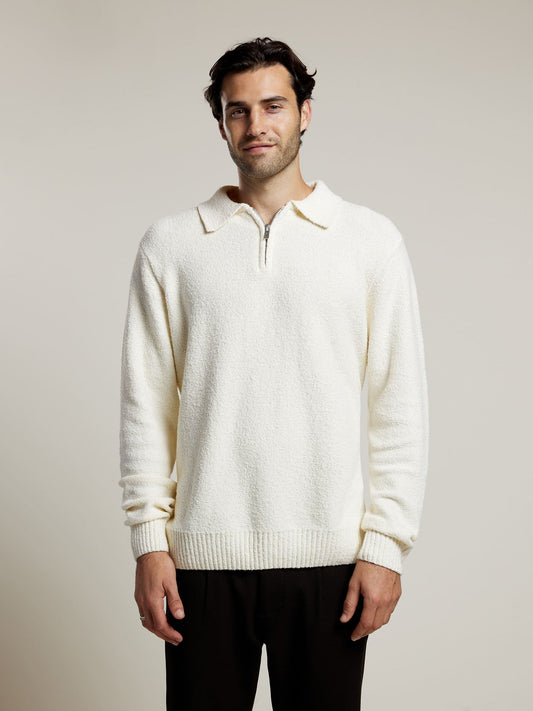 RAIDER POLO ZIPPER ECRU