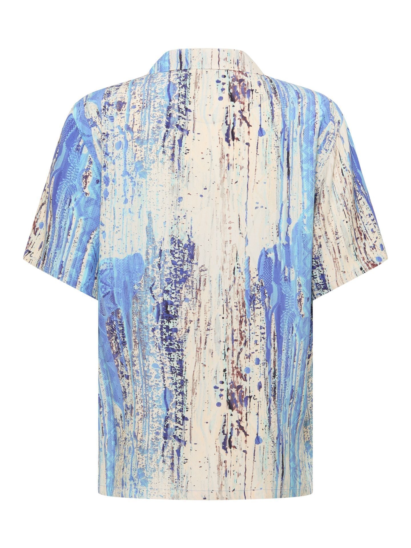 CARLO COLUCCI OVERSIZED KORTE MOUWEN SHIRT MET PRINT.