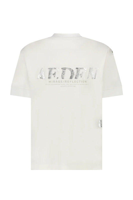 Aeden T-shirt Dan Oversized Wit -Zilver opdrukking