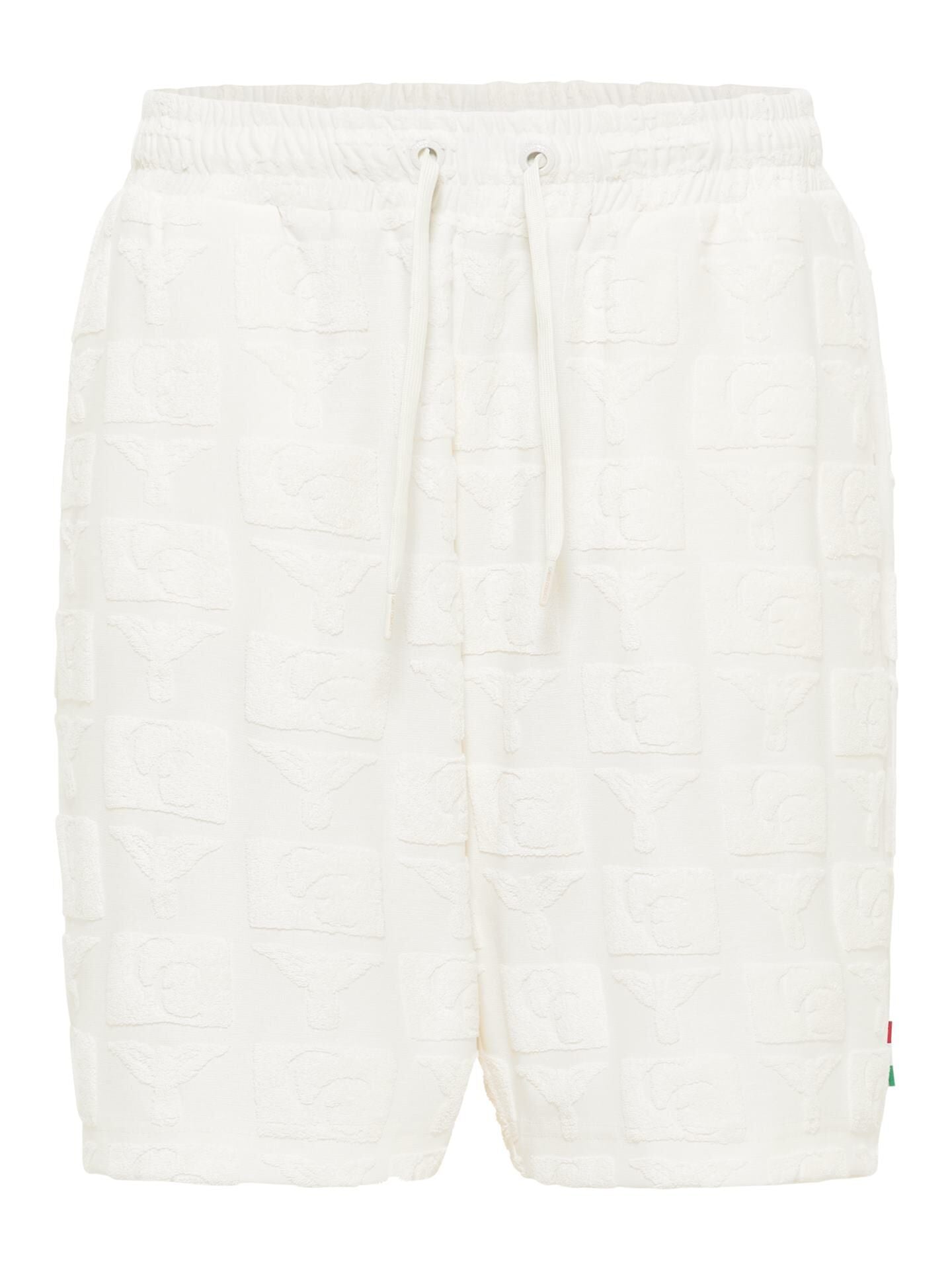 OVERSIZED SHORTS MET BADSTOF INZETSTUKKEN OFFWHITE