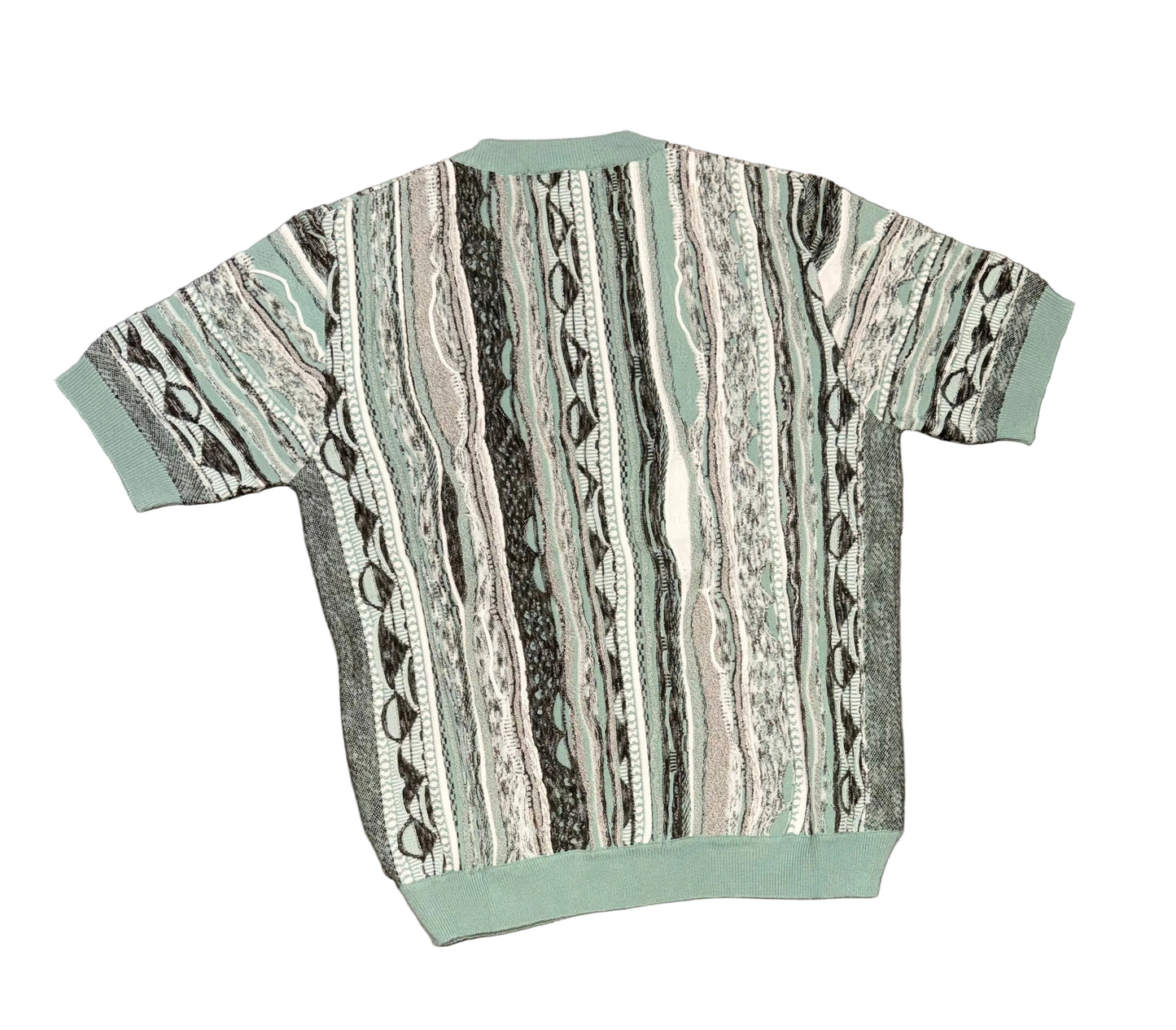 MONTECHIARO 3D JAQUARD GEBREIDEN T-SHIRT MINTGROEN