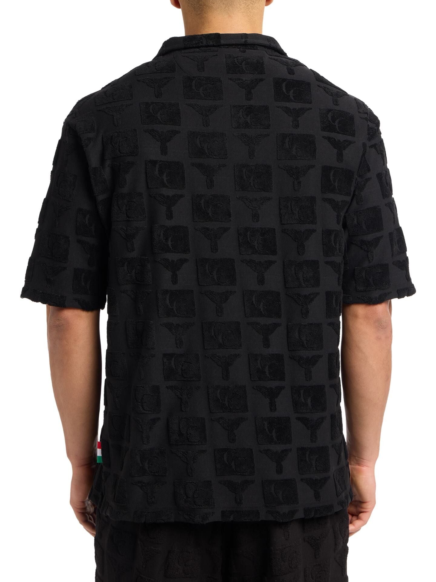OVERSIZED POLOSHIRT MET BADSTOF BLACK