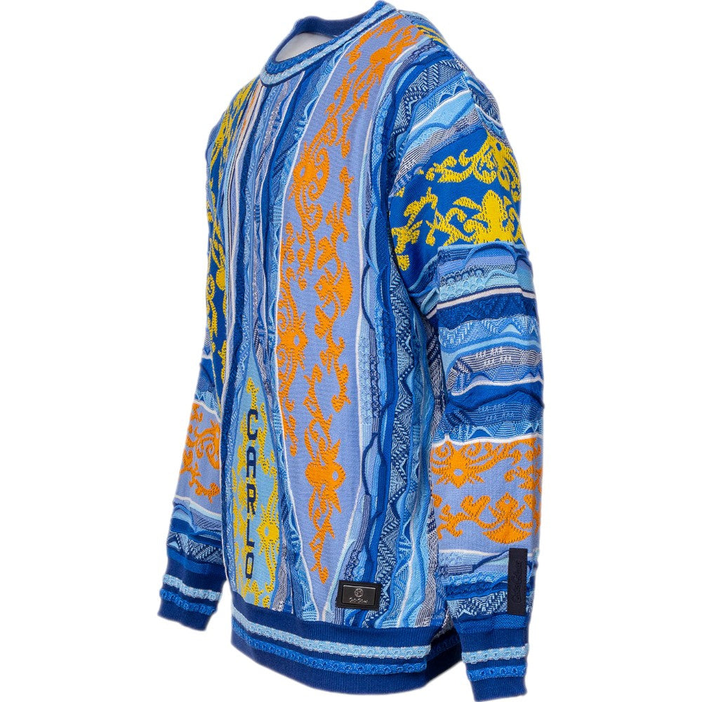 Carlo Colucci trui met all-over print Blauw