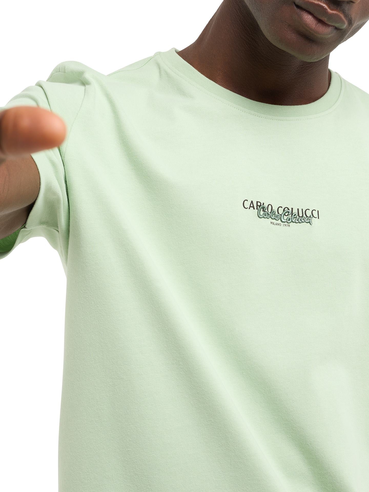Carlo Colucci t-shirt basic line Mintgroen