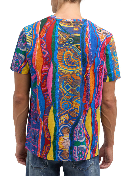 Carlo Colucci t-shirt met gebreide print Blauw Maat-M