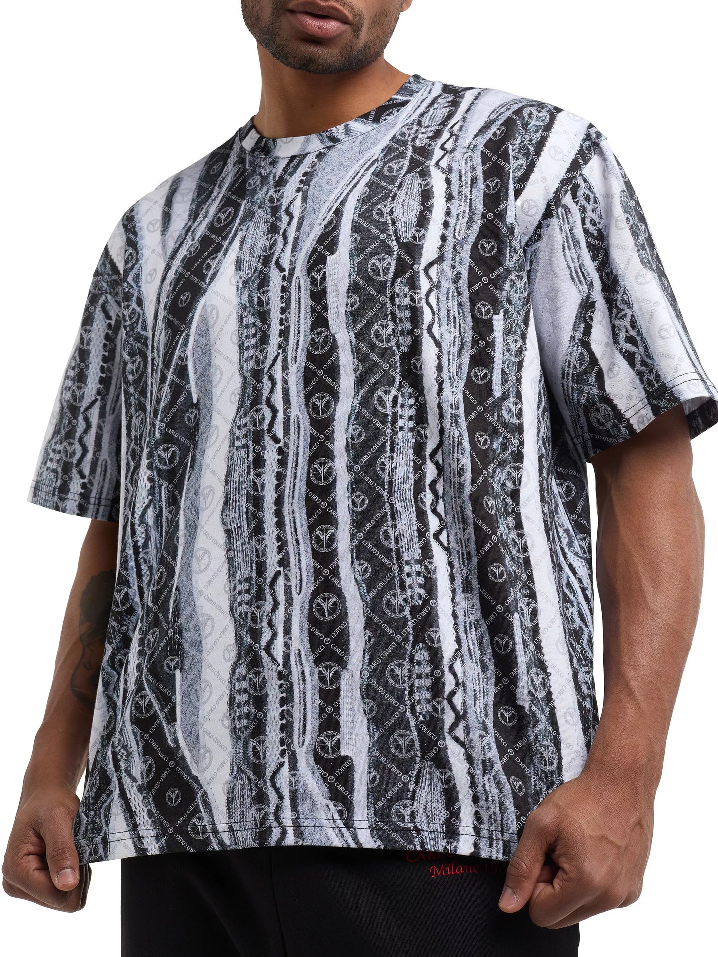 Carlo Colucci oversized t-shirt Zwart Wit