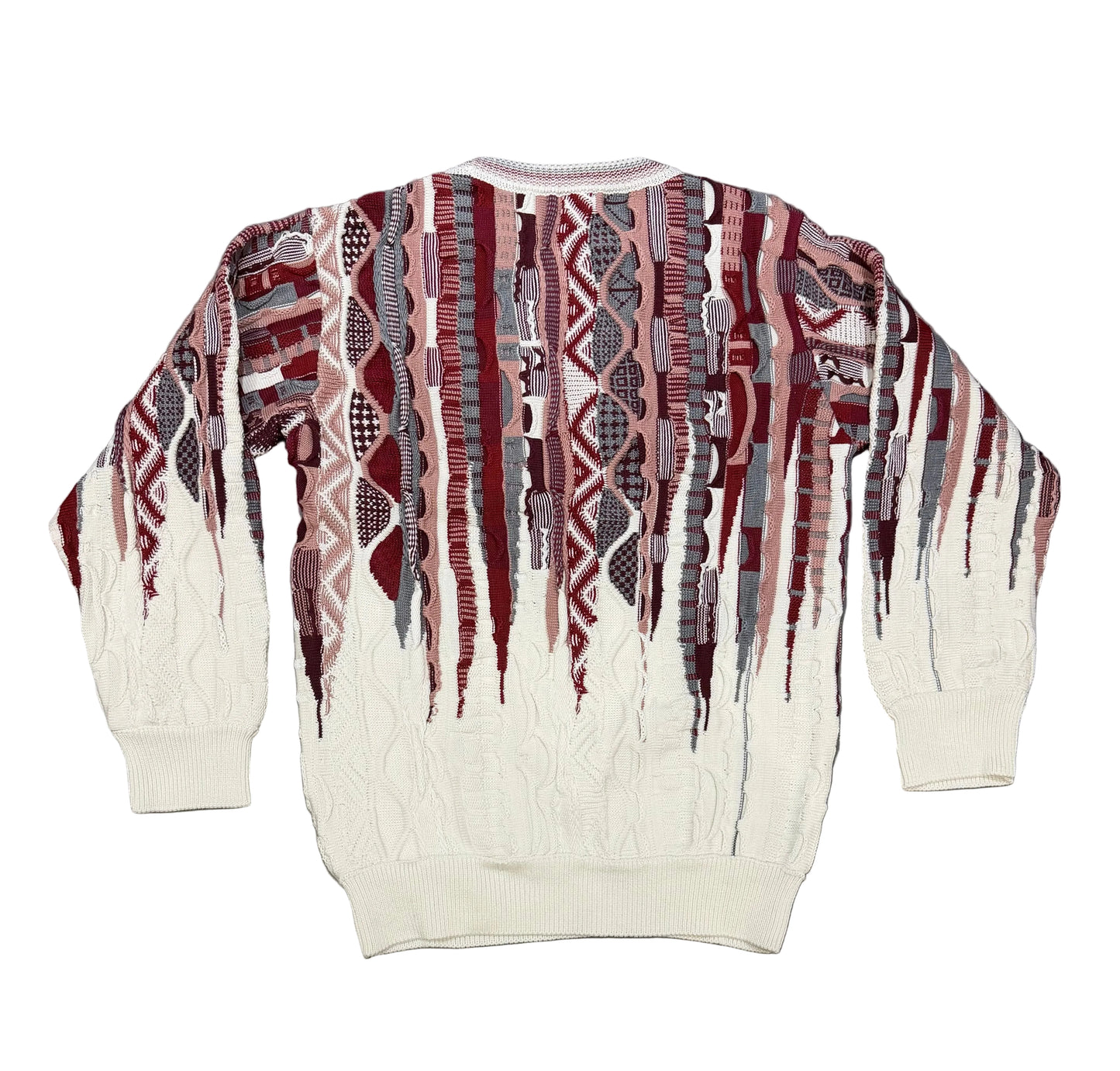 3D Jacquard Gebreiden Trui Offwhite