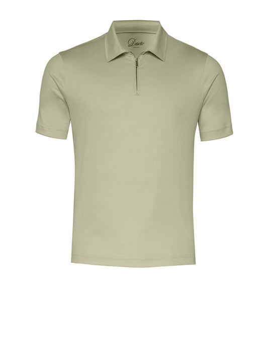 Desoto luxury two ply polo zip korte mouw - Groen