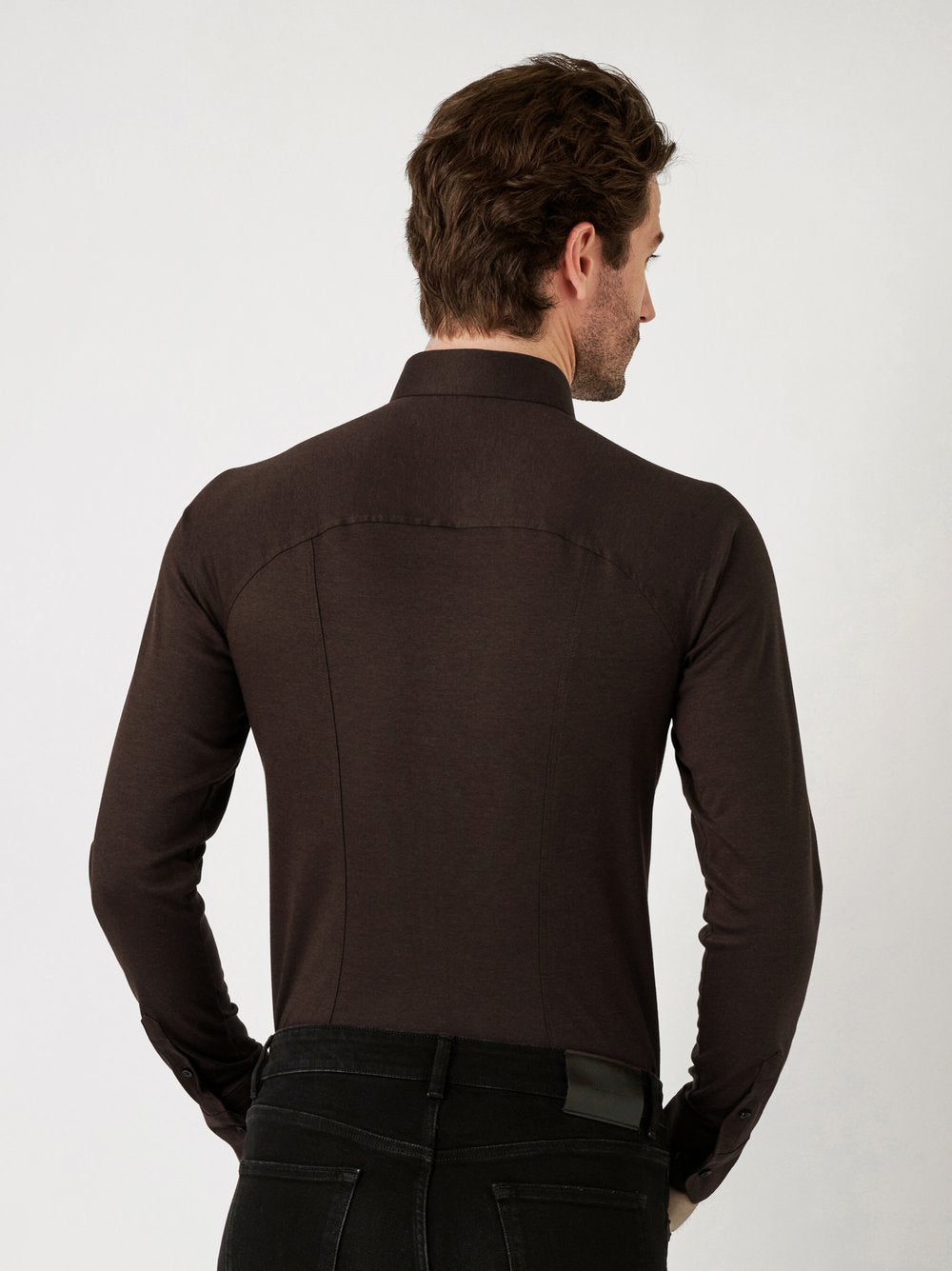 Desoto overhemd slim fit lange mouwen - Bruin