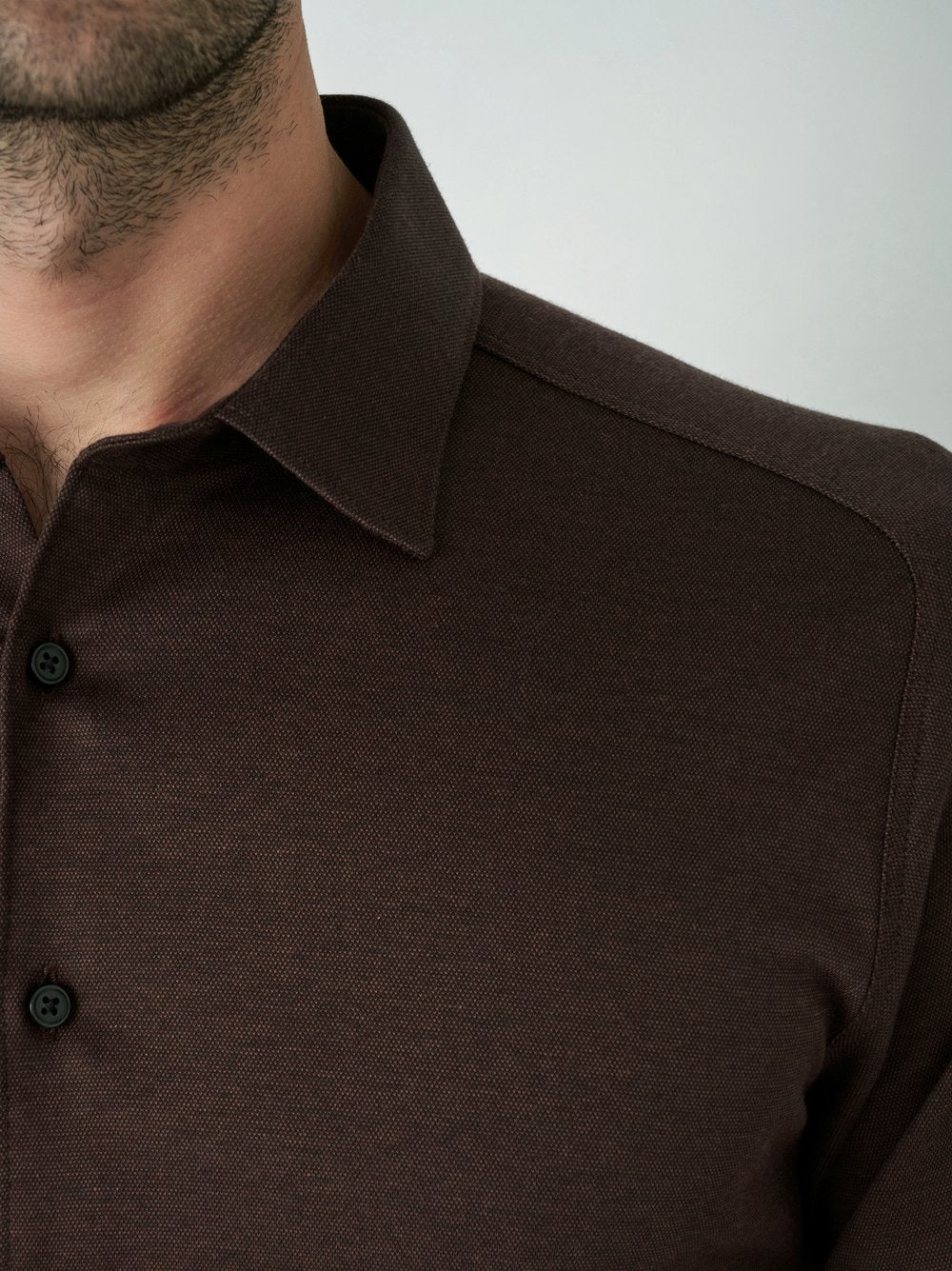 Desoto overhemd slim fit lange mouwen - Bruin