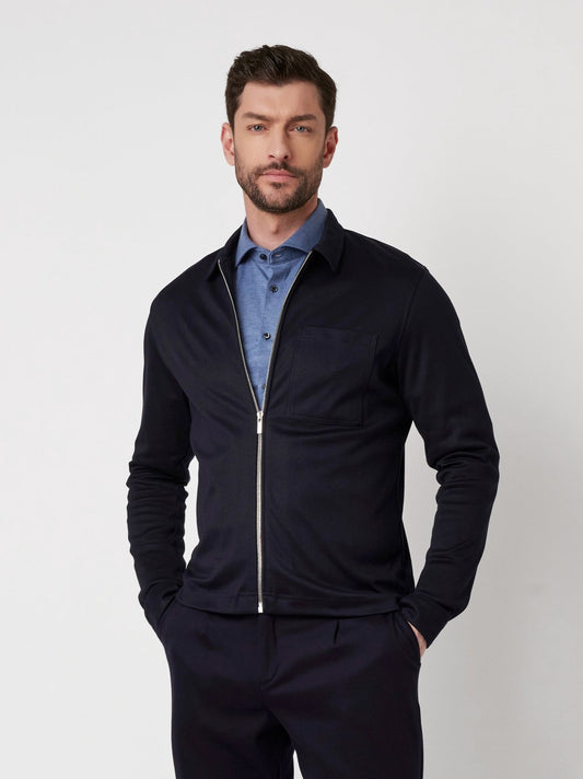 Desoto Luxury Two Ply Jacket met rits Blauw