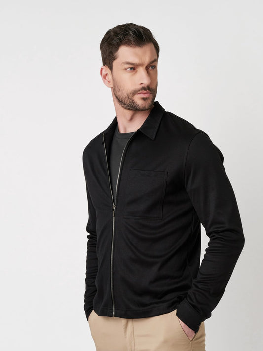 Desoto luxury Two Ply Jacket met rits Zwart