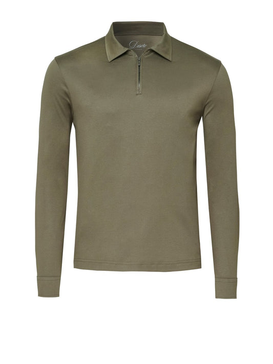 Desoto luxury two ply polo Zip - Groen