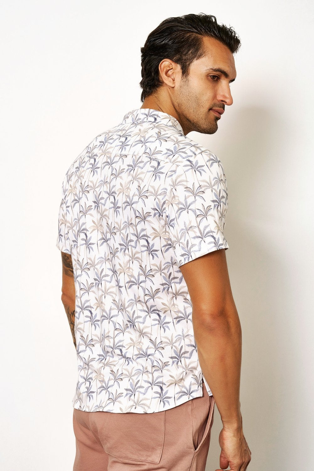 Desoto overhemd met palmprint Wit