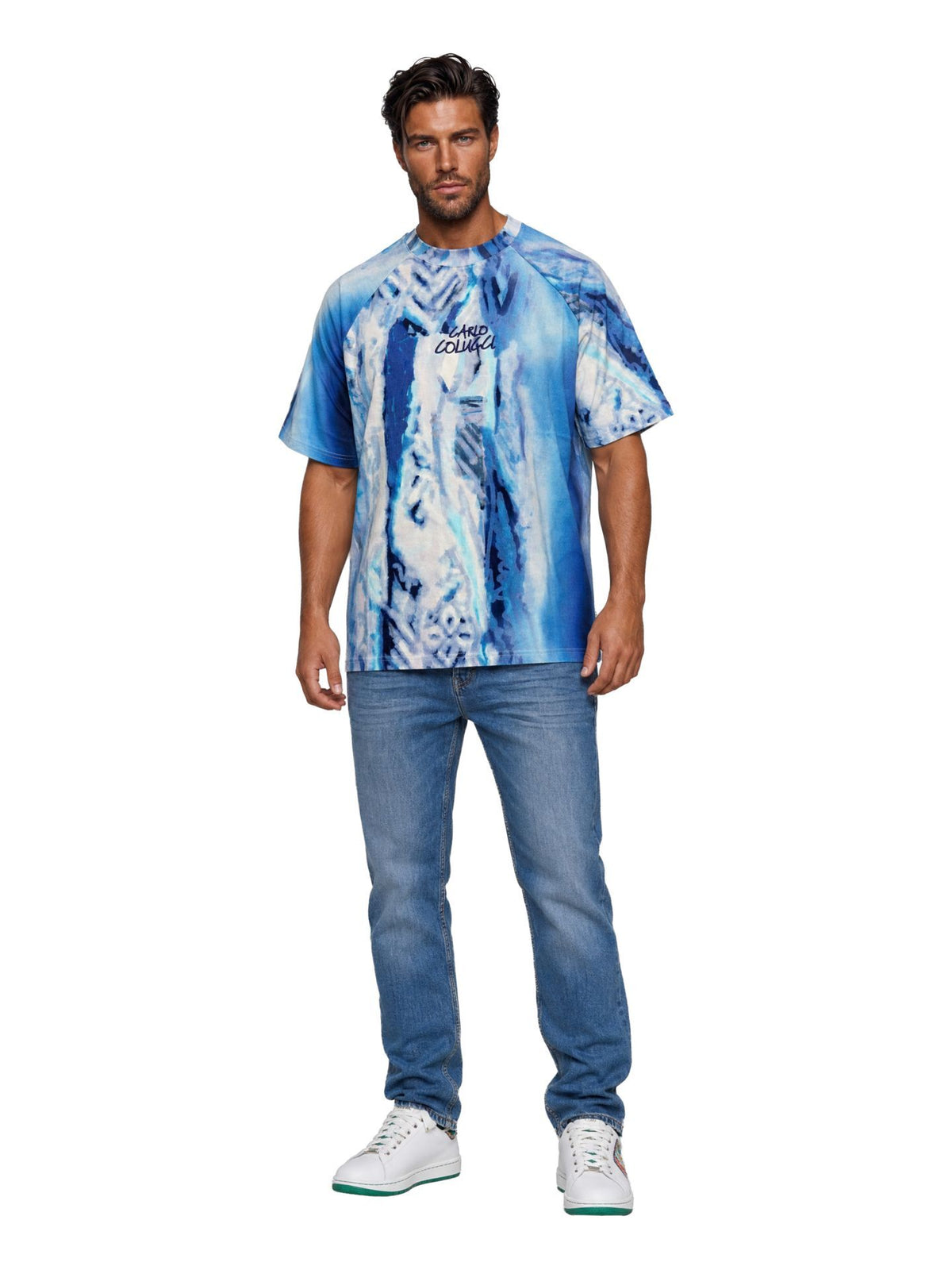 CARLO COLUCCI T-SHIRT BLAUW
