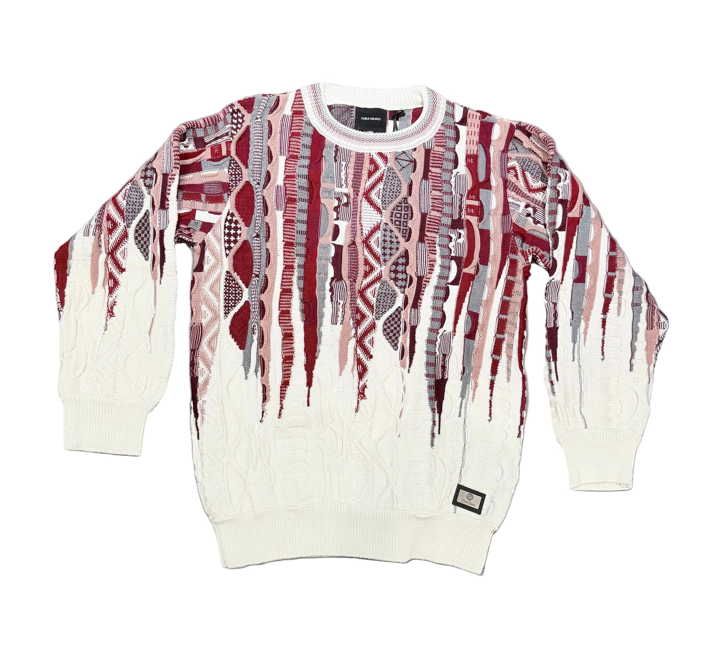3D Jacquard Gebreiden Trui Offwhite