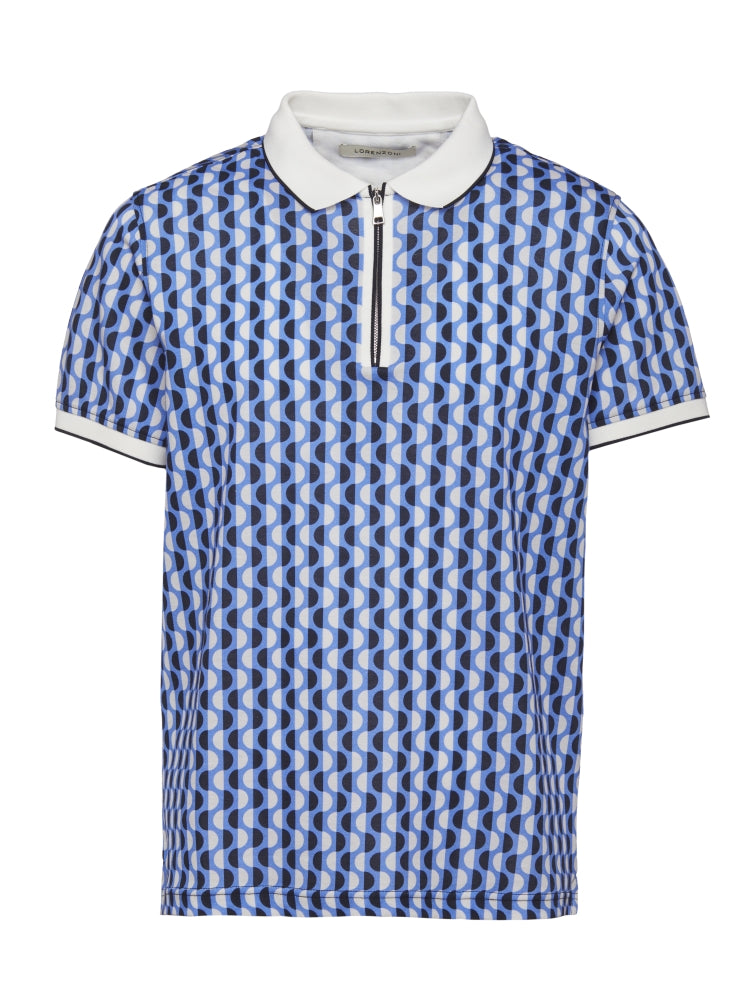 Lorenzoni Polo met rits Blauw