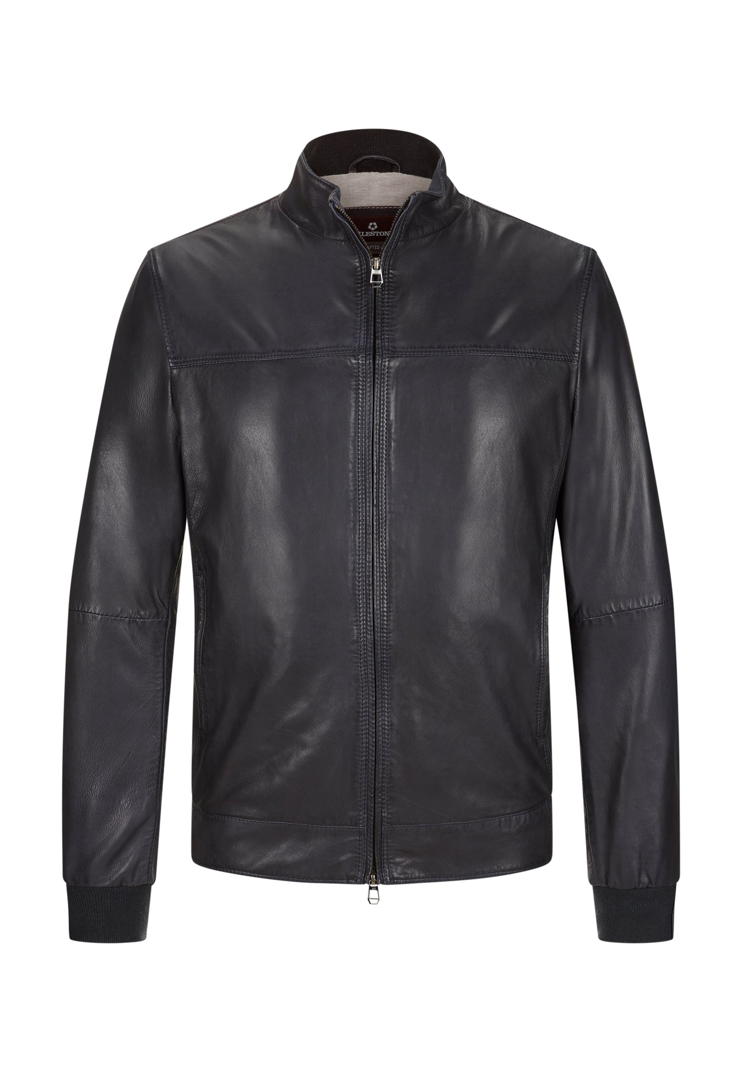 Milestone leren jas - Donker Blauw