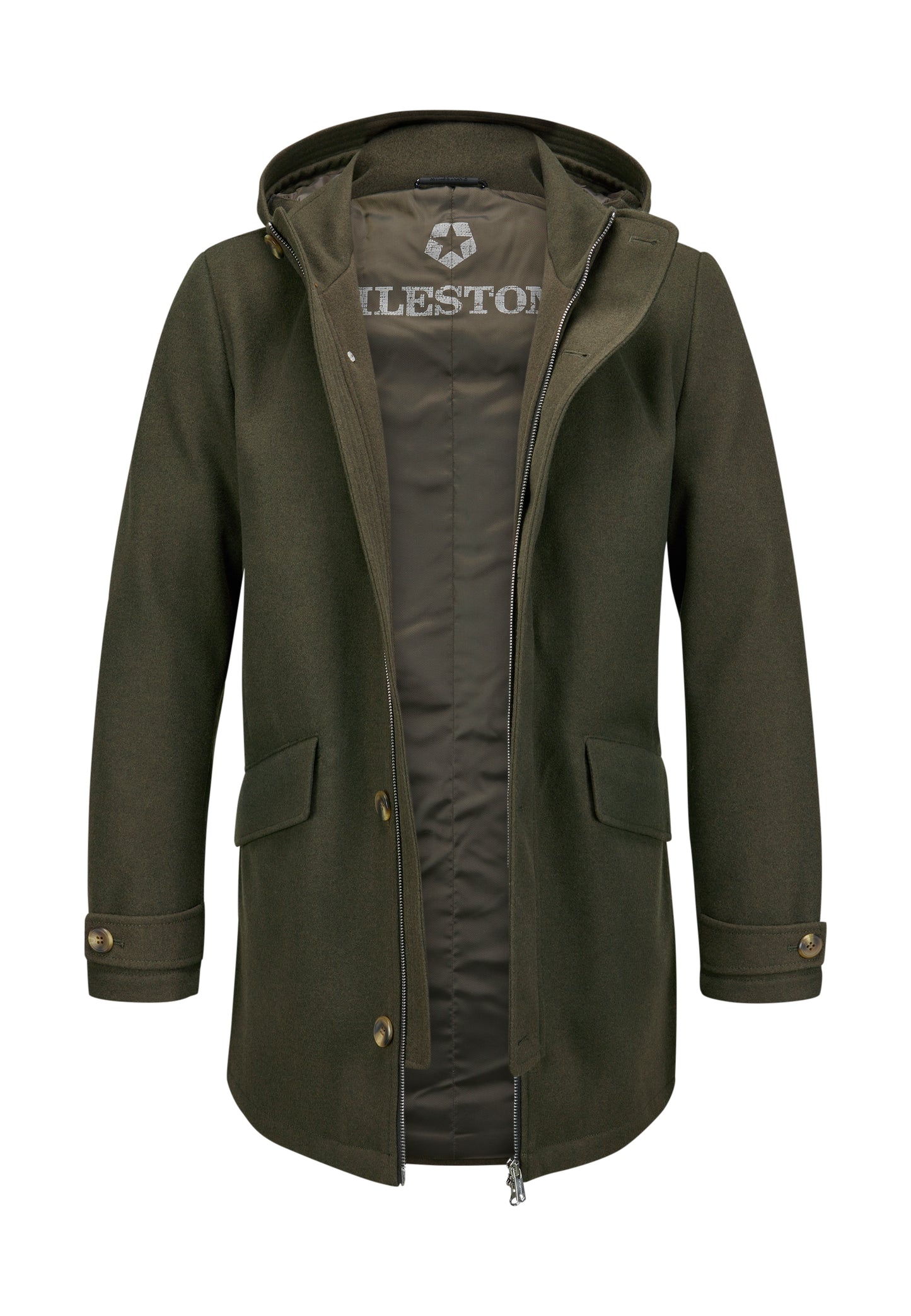 Milestone Ashton jas donker groen