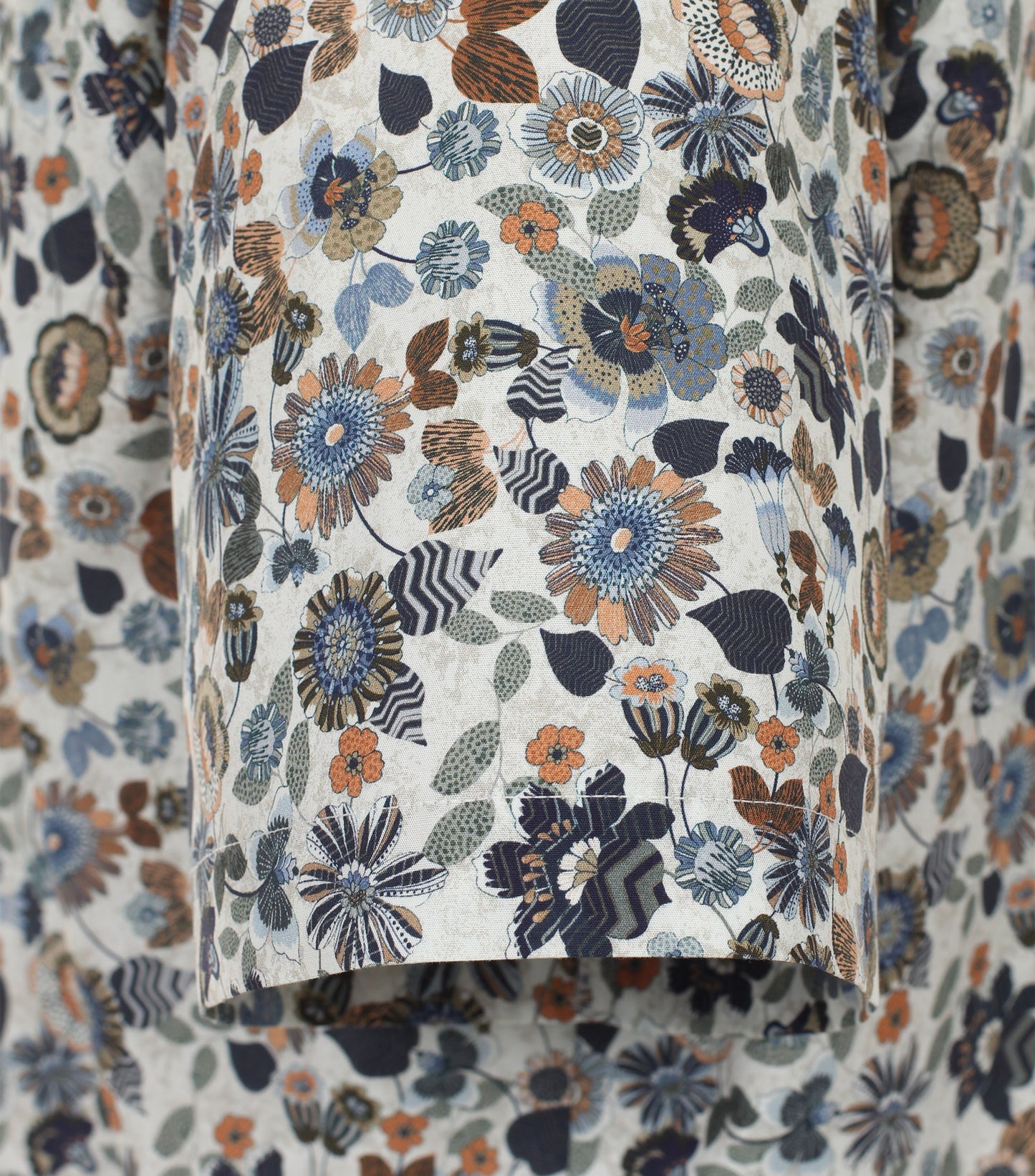 Venti heren overhemd korte mouw met bladeren print Blauw