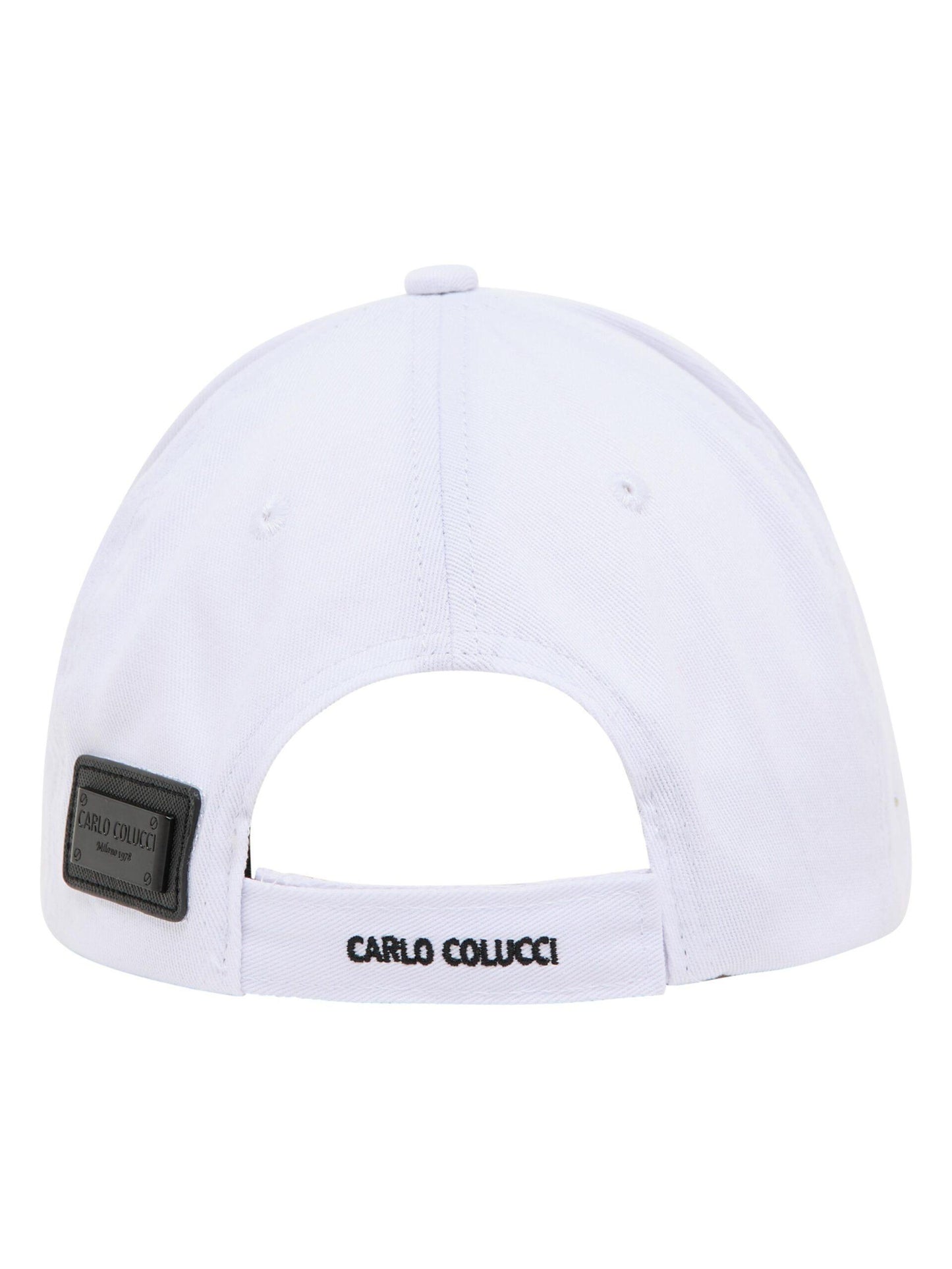 Carlo Colucci baseball pet met metalen logo Wit
