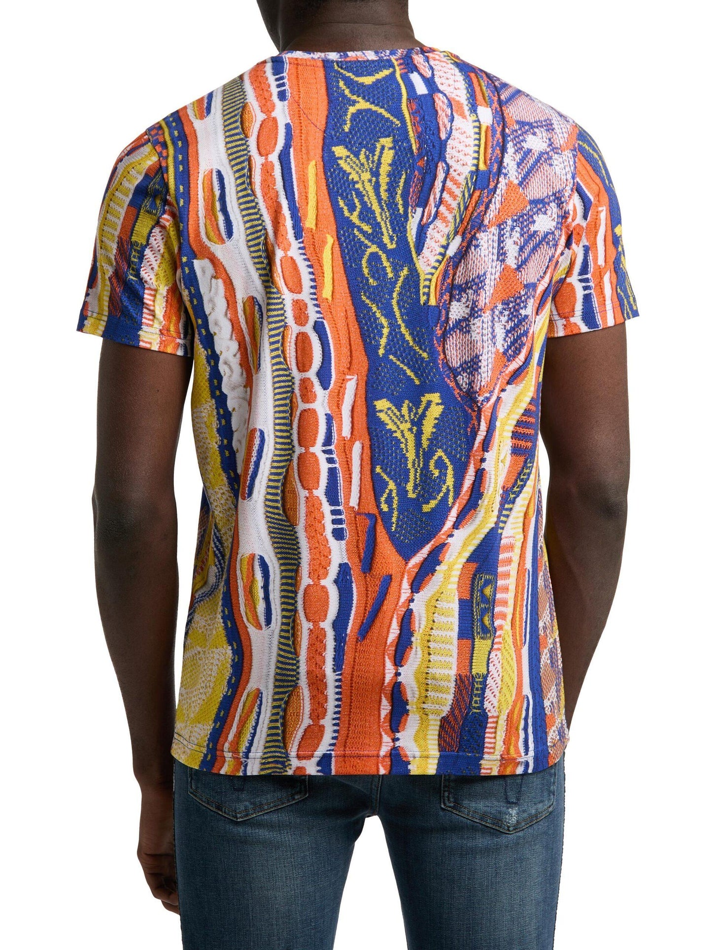 Carlo Colucci t-shirt met print Koningsblauw