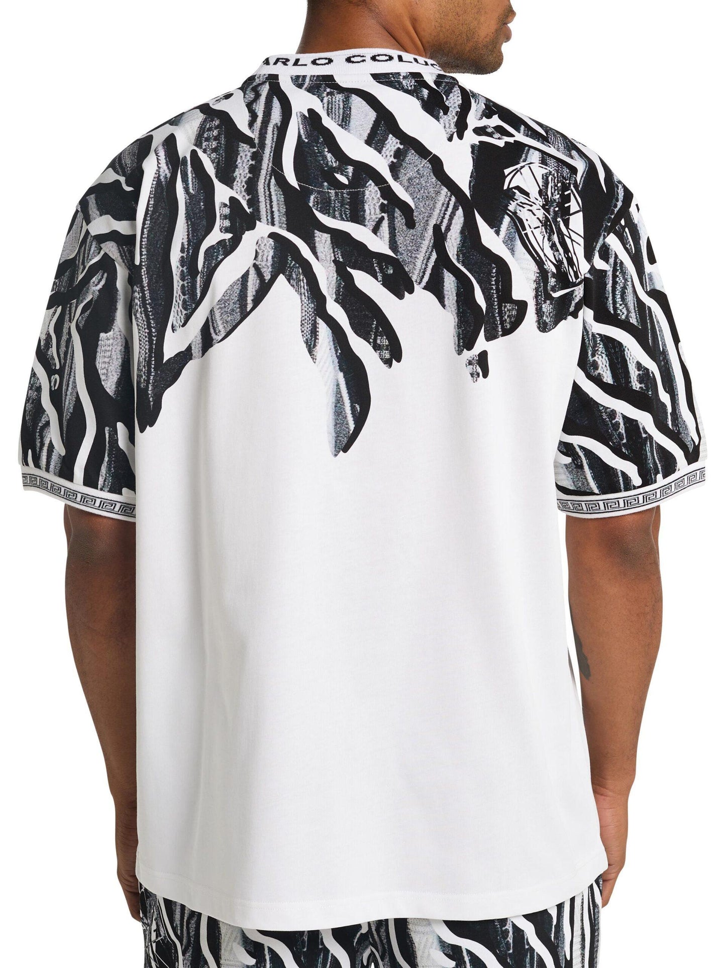Carlo Colucci Oversized T-shirt met Print Wit Zwart