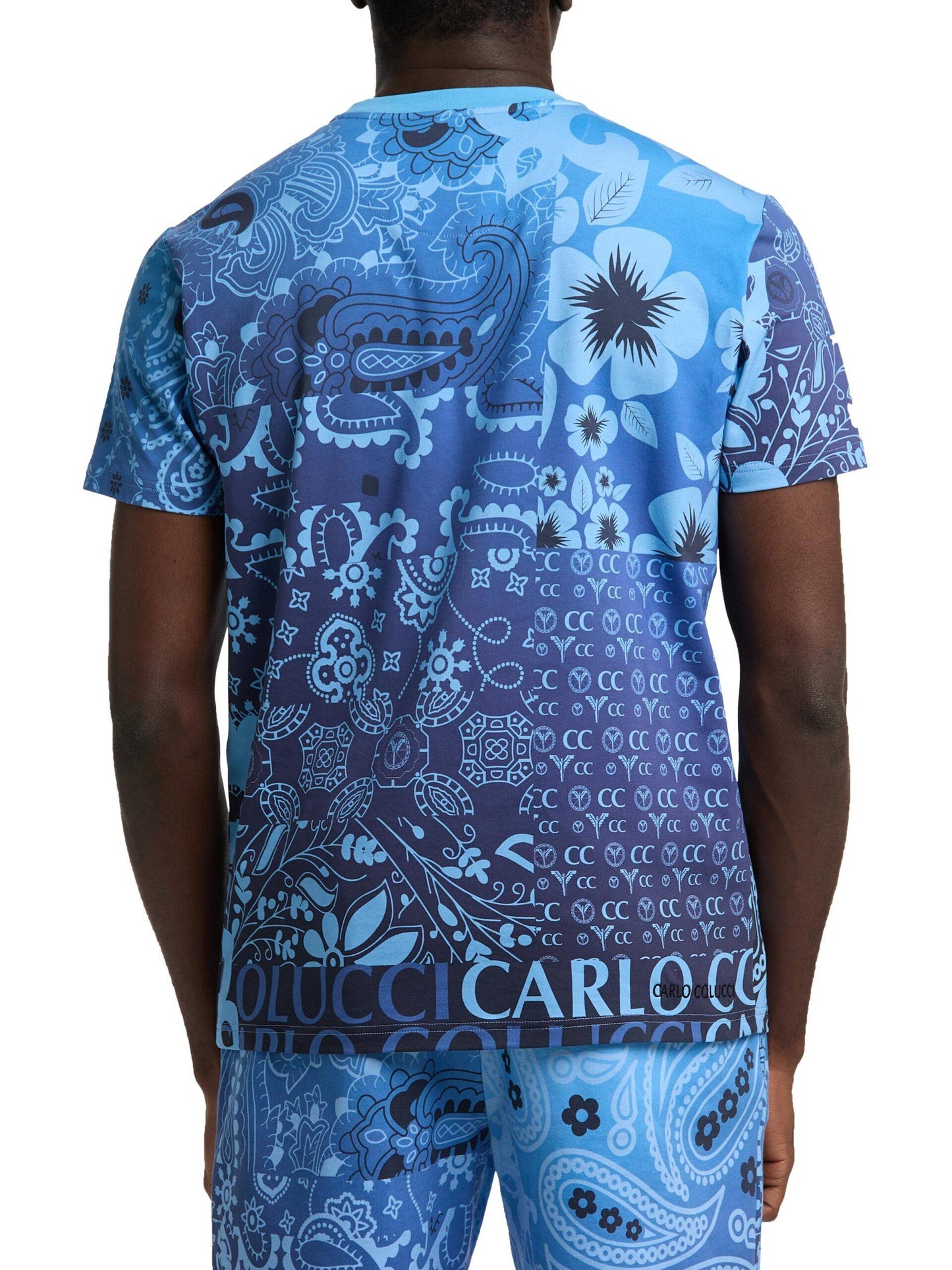 Carlo Colucci T-shirt met opvallend design Blauw