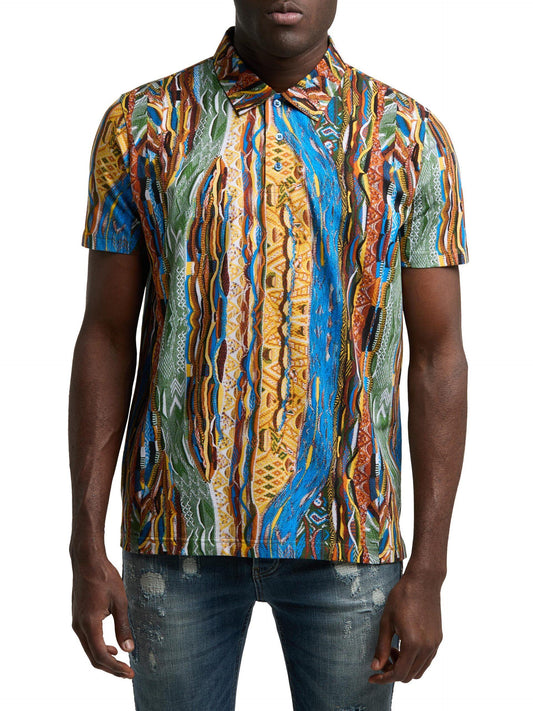 Carlo Colucci poloshirt met print Wit Veelkleurig